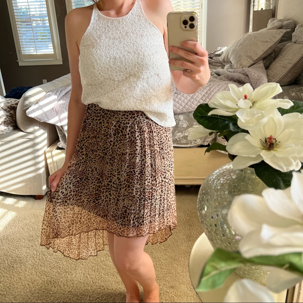 OTHERS FOLLOW | Leopard Chiffon High Low Skirt - Picture 2 of 12